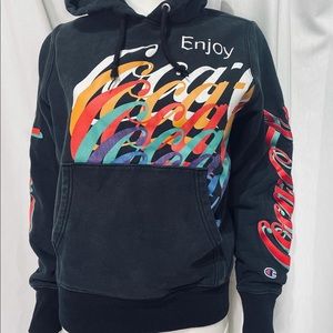 Wow! How cool is this size small Coca Cola/Champion hoodie?